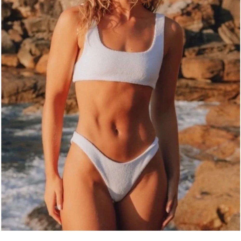 Daily Drills Lavender Textured Scoop Bikini Bottoms